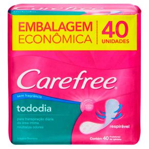 Absorvente Carefree Todo Dia Sem Perfume 40 Unidades