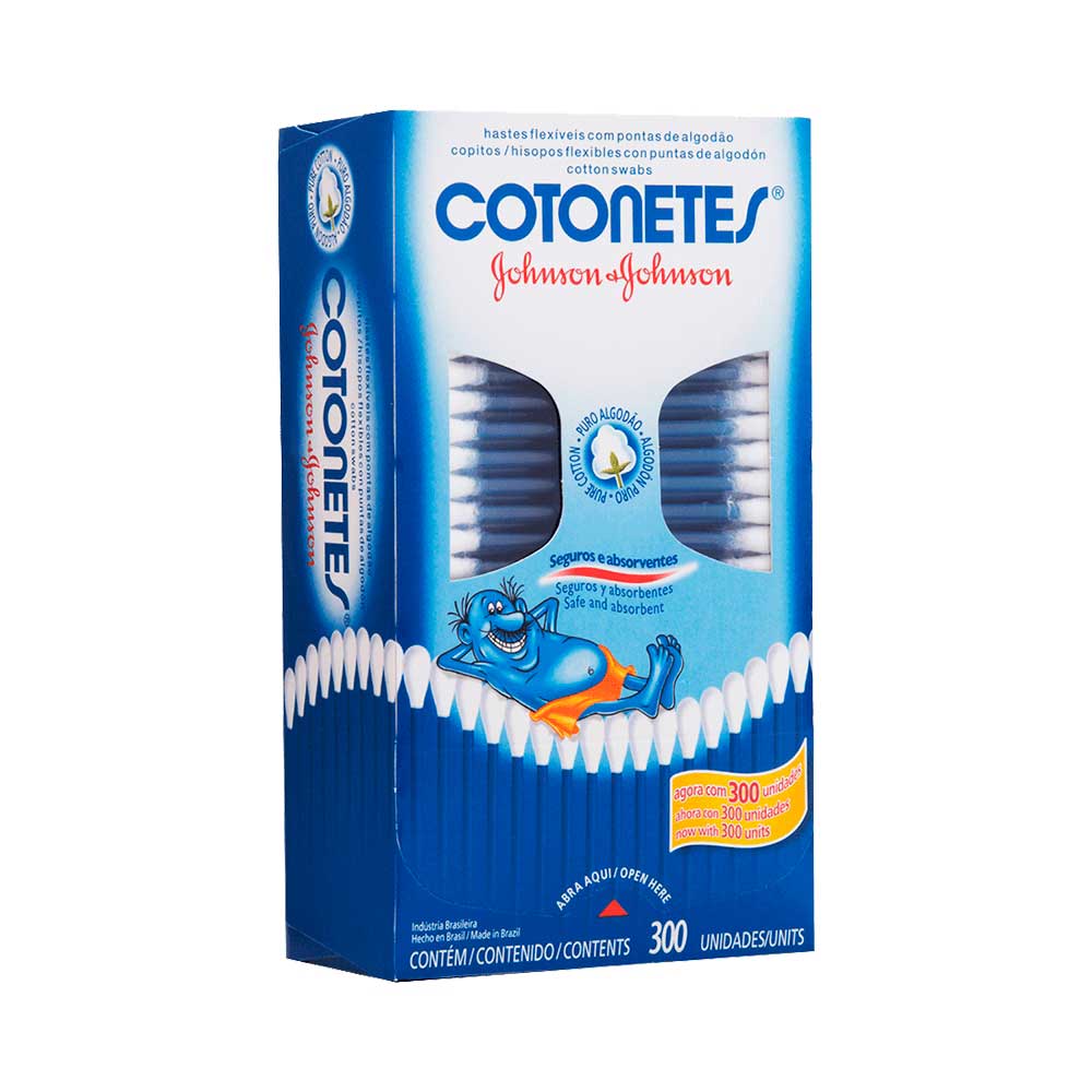 Hastes Flexíveis Johnson & Johnson Cotonetes 300 Unidades