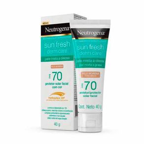 Protetor Solar Facial Neutrogena Sun Fresh Derm Care Pele Morena Fps70 40G
