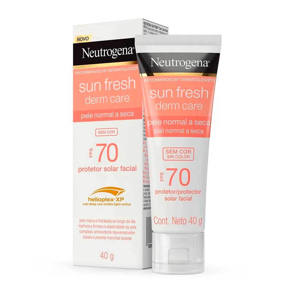 Protetor Solar Facial Neutrogena Sun Fresh Derm Care Dry Skin Sem Cor Fps70 Com 40g