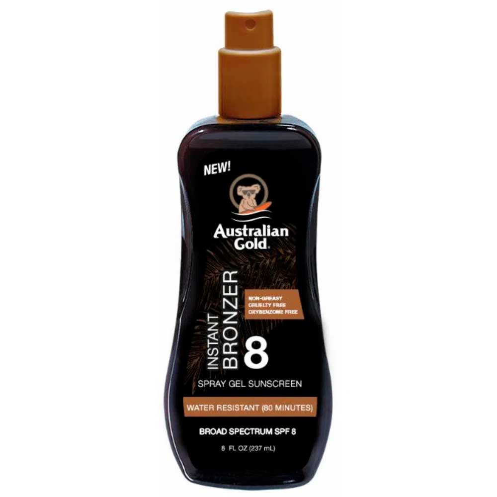 Protetor Solar Corporal Spray Gel Australian Gold Instant Bronzer Fps8 125g
