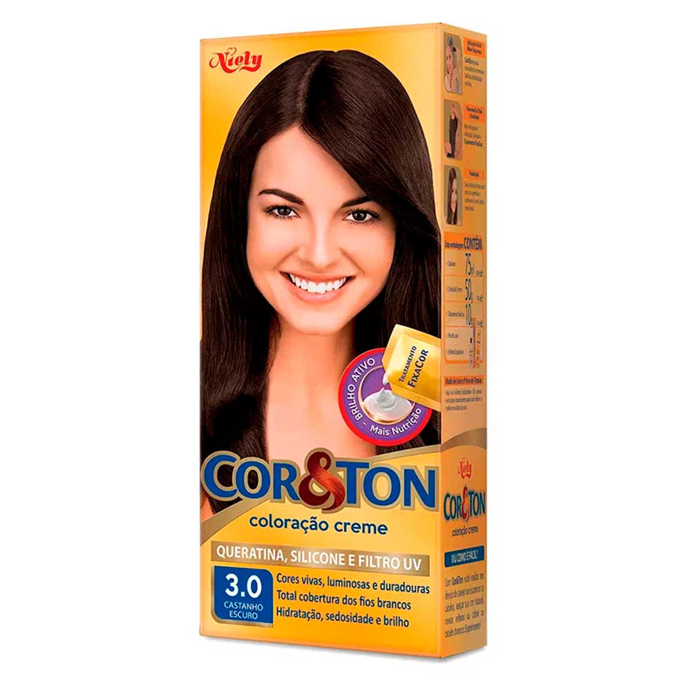 Tintura Cor&ton Niely 3.0 Castanho Escuro 1 Kit