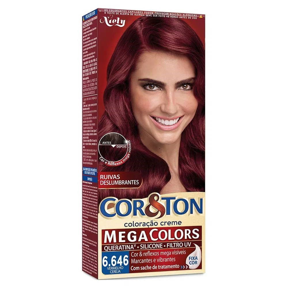Tintura Cor&ton Mega Colors N 6.646 Vermelho Cereja 1 Kit