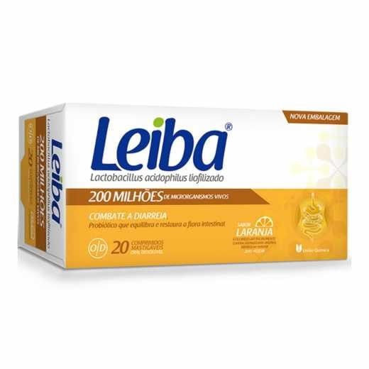 Leiba Laranja 200mg 20 Comprimidos Mastigáveis