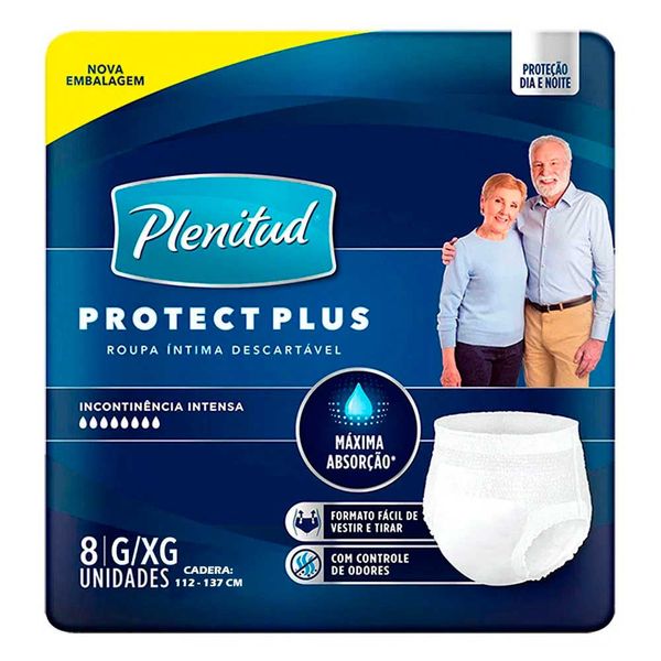 Roupa Íntima Descartável Plenitud Plus G E Xg 8 Unidades