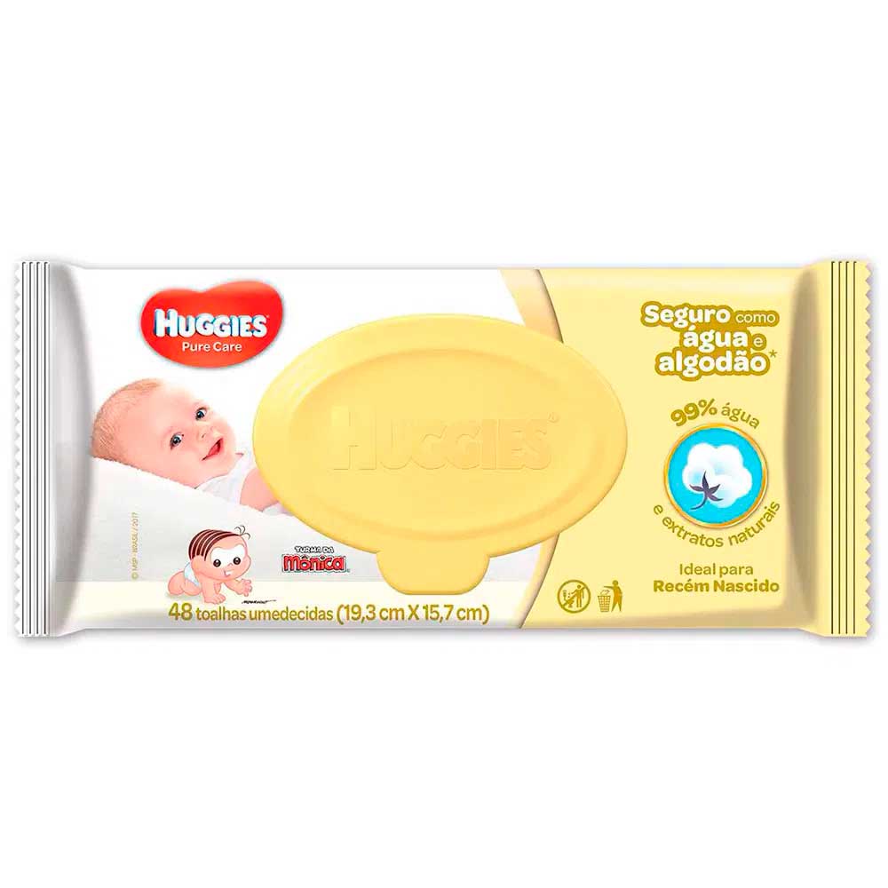 Lenços Umedecidos Huggies Puro E Natural 48 Unidades