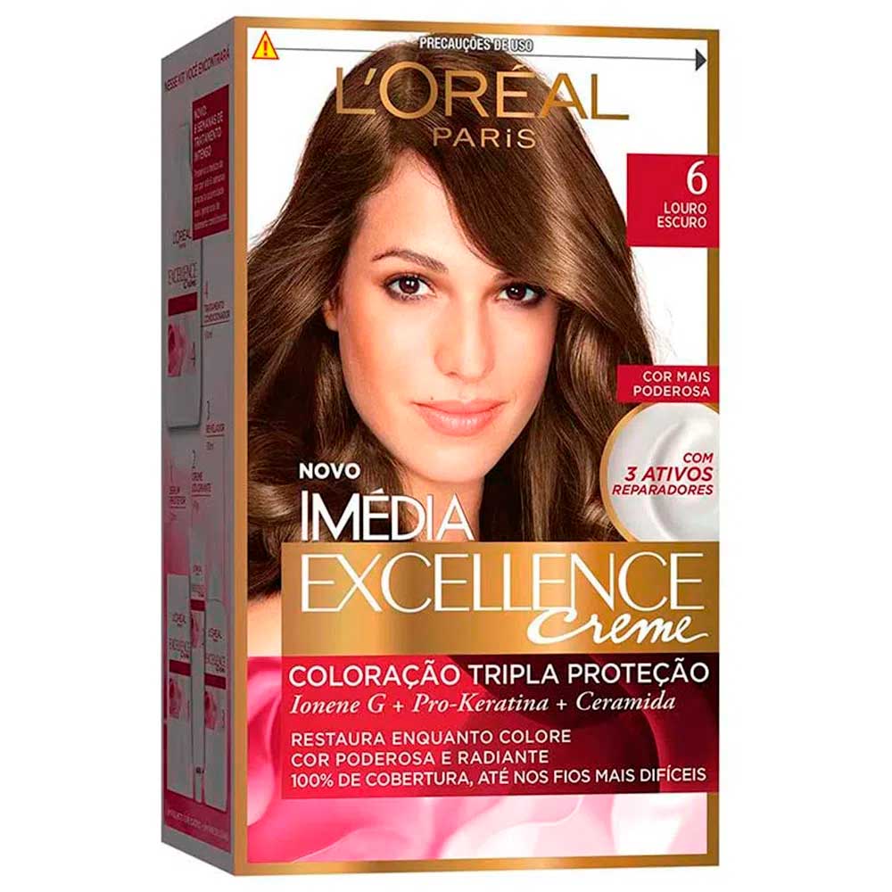Tintura Loréal Imedia Excellence N 6.0 Louro Escuro 1 Kit