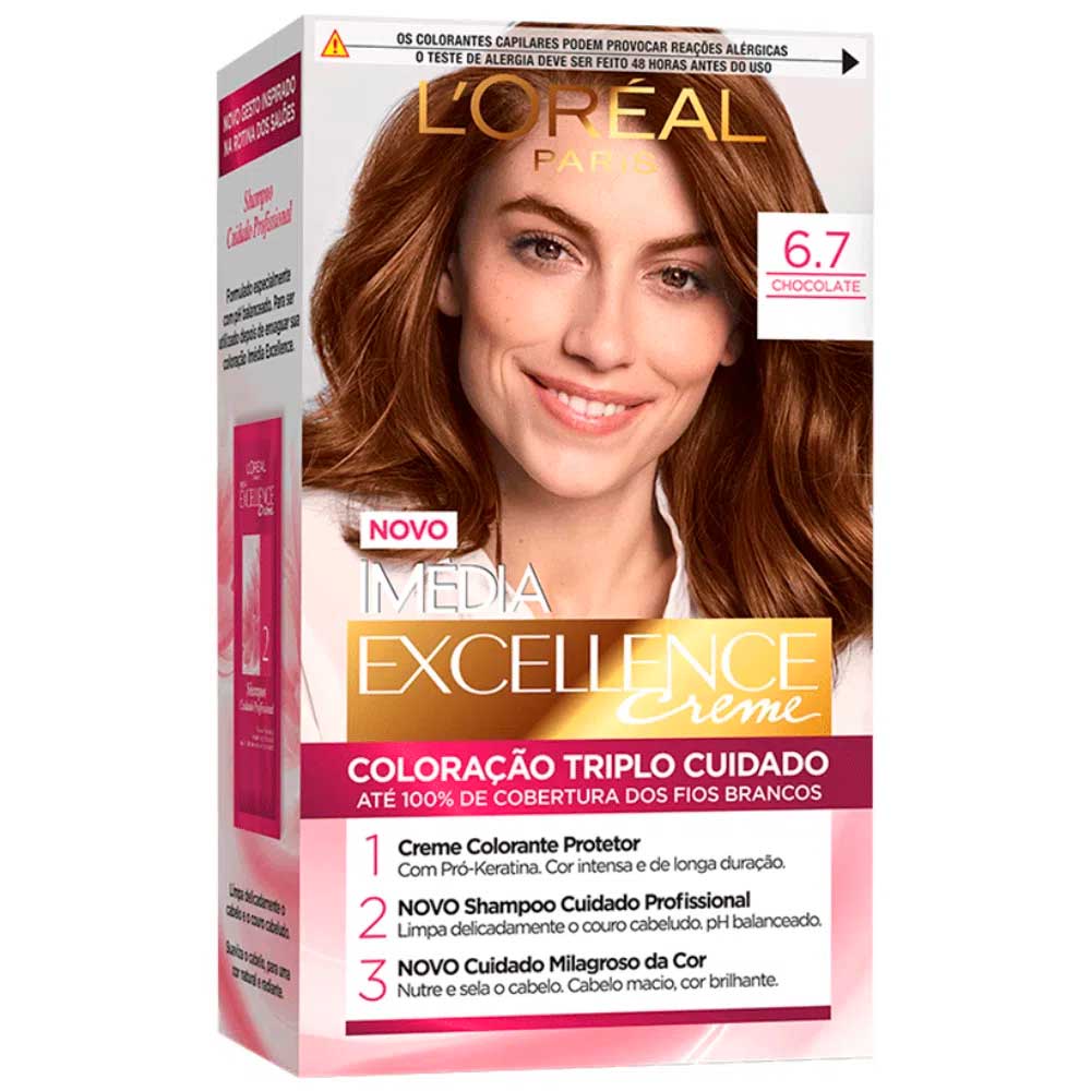 Tintura Loréal Imédia Excellence Creme N 6.7 Chocolate Puro 1 Kit