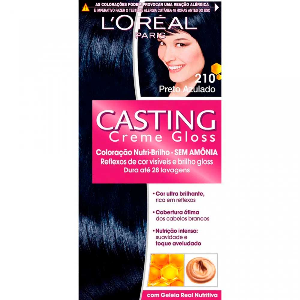 Tintura Loréal Casting Creme Gloss N 210 Preto Azulado 1 Kit