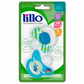 Chupeta Lillo Dia E Noite Azul 6+ Meses 2 Unidades