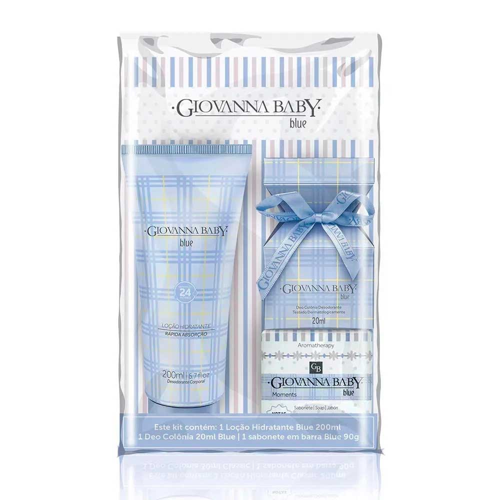 Kit Giovanna Baby Blue Hidratante 200ml + Colônia 20ml + Sabonete 90g