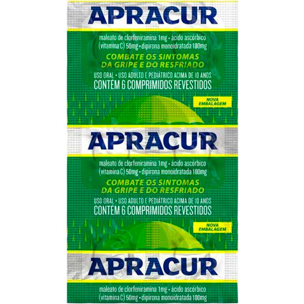 Apracur 1mg/100mg/50mg 6 Comprimidos Revestidos