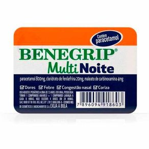 Benegrip Multi Noite 800Mg/20Mg 4 Comprimidos