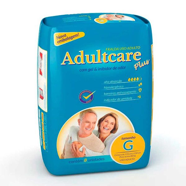 Fralda Geriátrica Adultcare G 8 Unidades