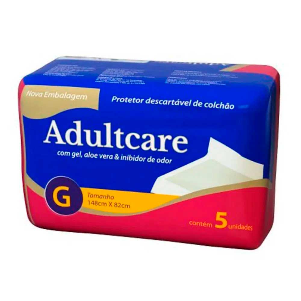 Protetor De Colchão Adultcare Grande Descartável G 5 Unidades