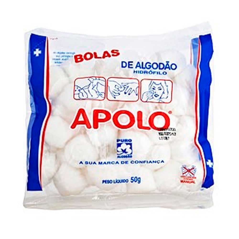 Algodão Hidrófilo Apolo Bolas 50g