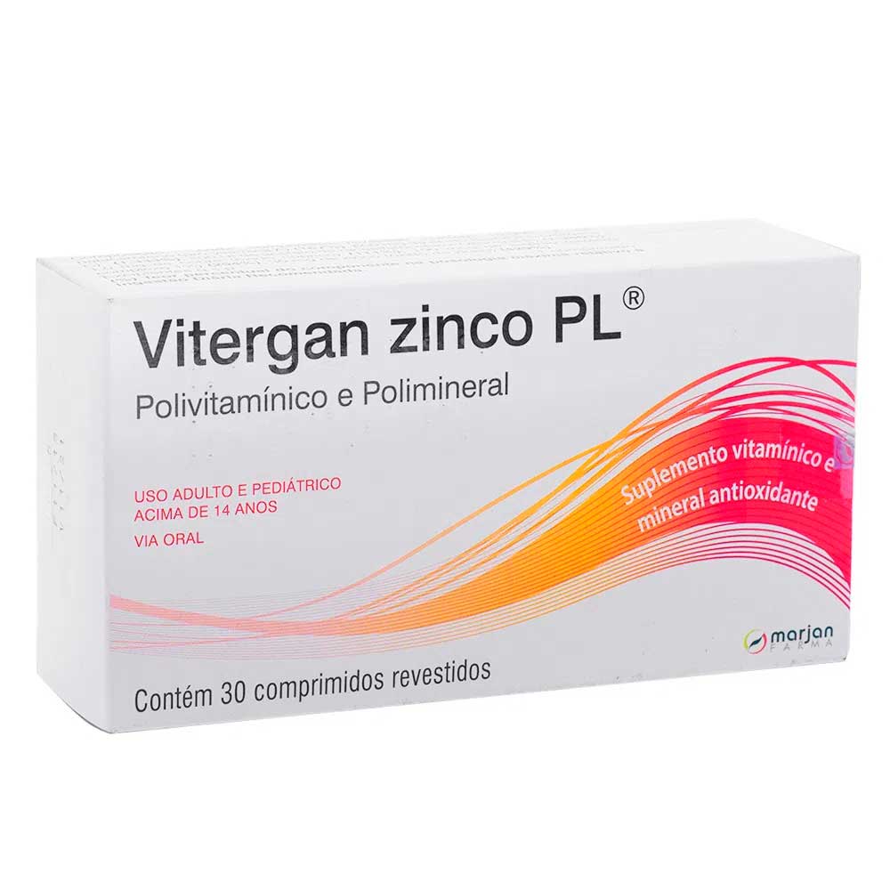 Vitergan Zinco Plus 30 Comprimidos Revestidos