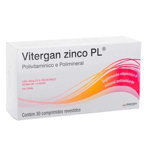 Vitergan Zinco Plus 30 Comprimidos Revestidos