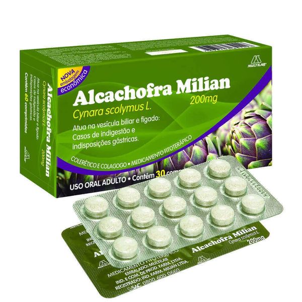 Alcachofra 200mg 30 Comprimidos