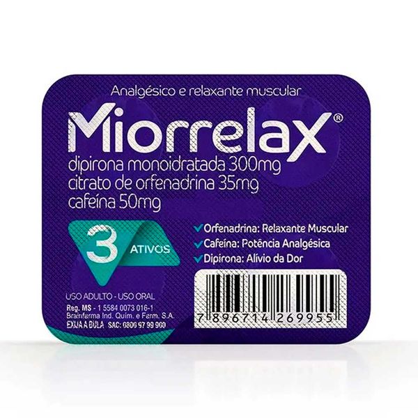 Miorrelax 300mg/50mg/35mg 4 Comprimidos
