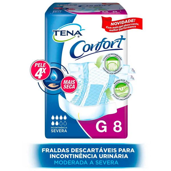 Roupa Íntima Descartável Tena Confort G 8 Unidades