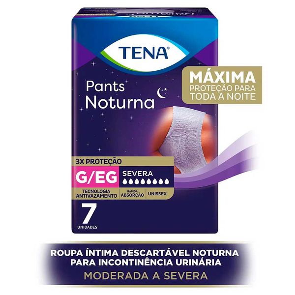 Roupa Íntima Descartável Tena Pants Noturna G/eg 7 Unidades