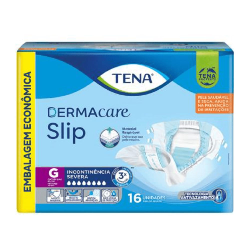 Roupa Íntima Descartável Tena Dermacare Slip G 16 Unidades