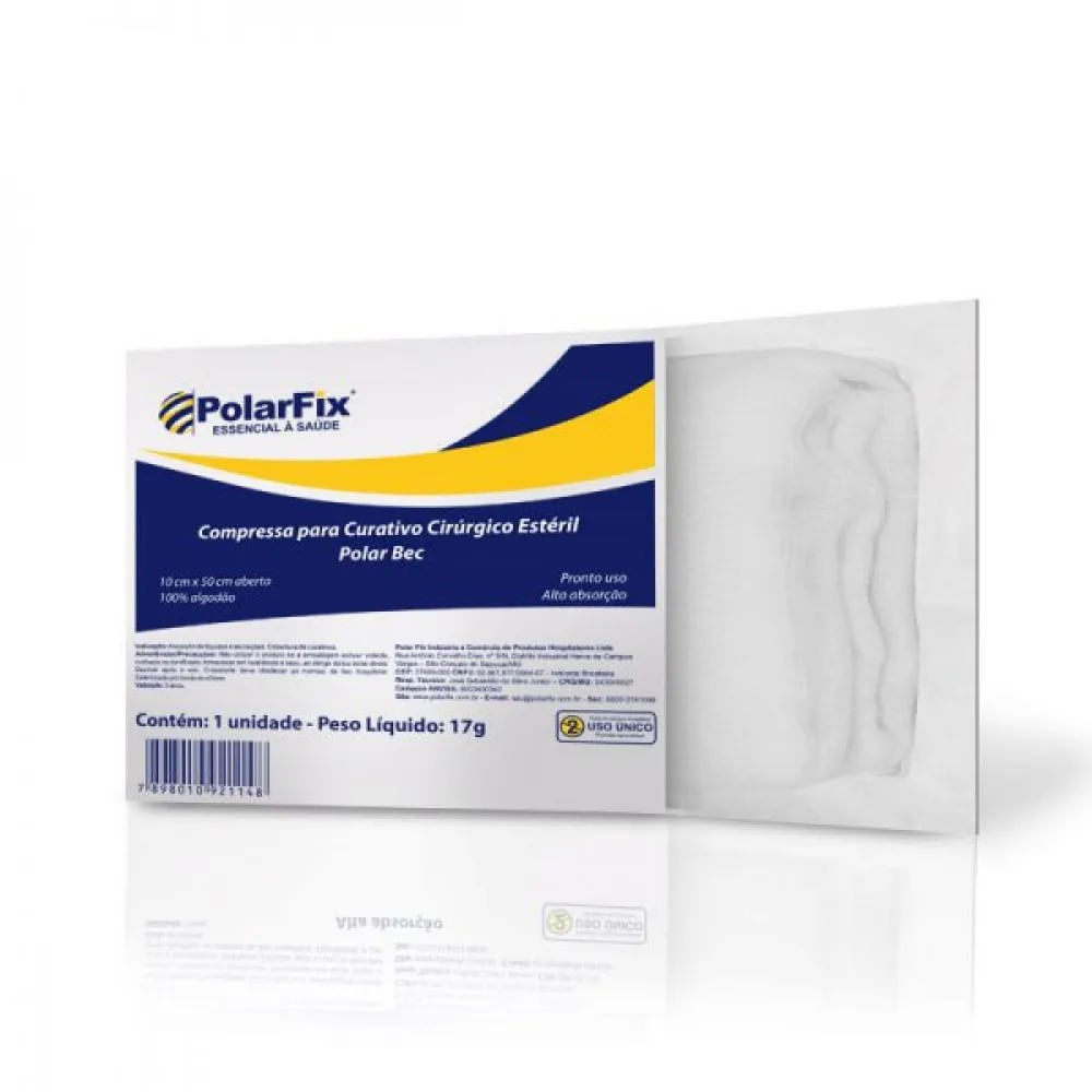 Compressa De Gaze Algodonada Estéril Polar Fix 1 Unidade