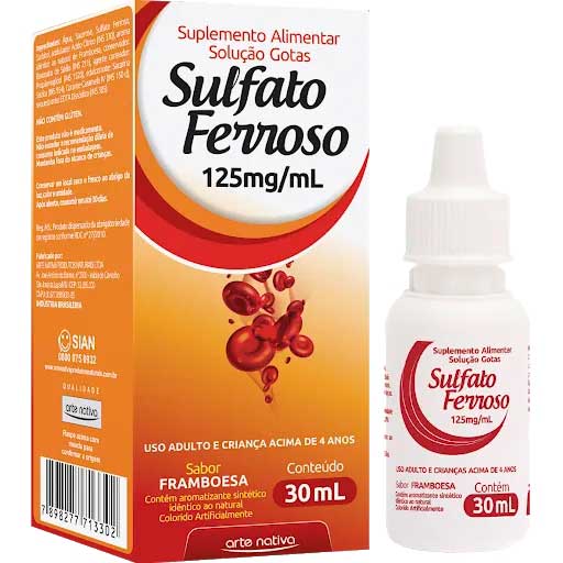 Sulfato Ferroso Arte Nativa Framboesa 30ml