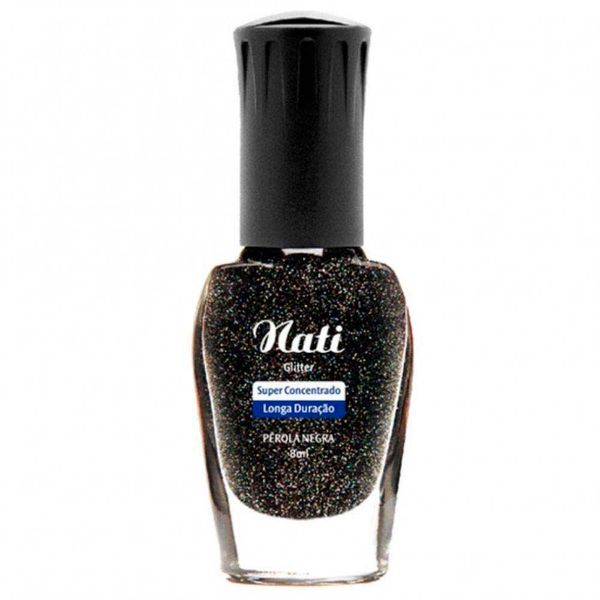 Esmalte Nati Glitter Pérola Negra 8ml