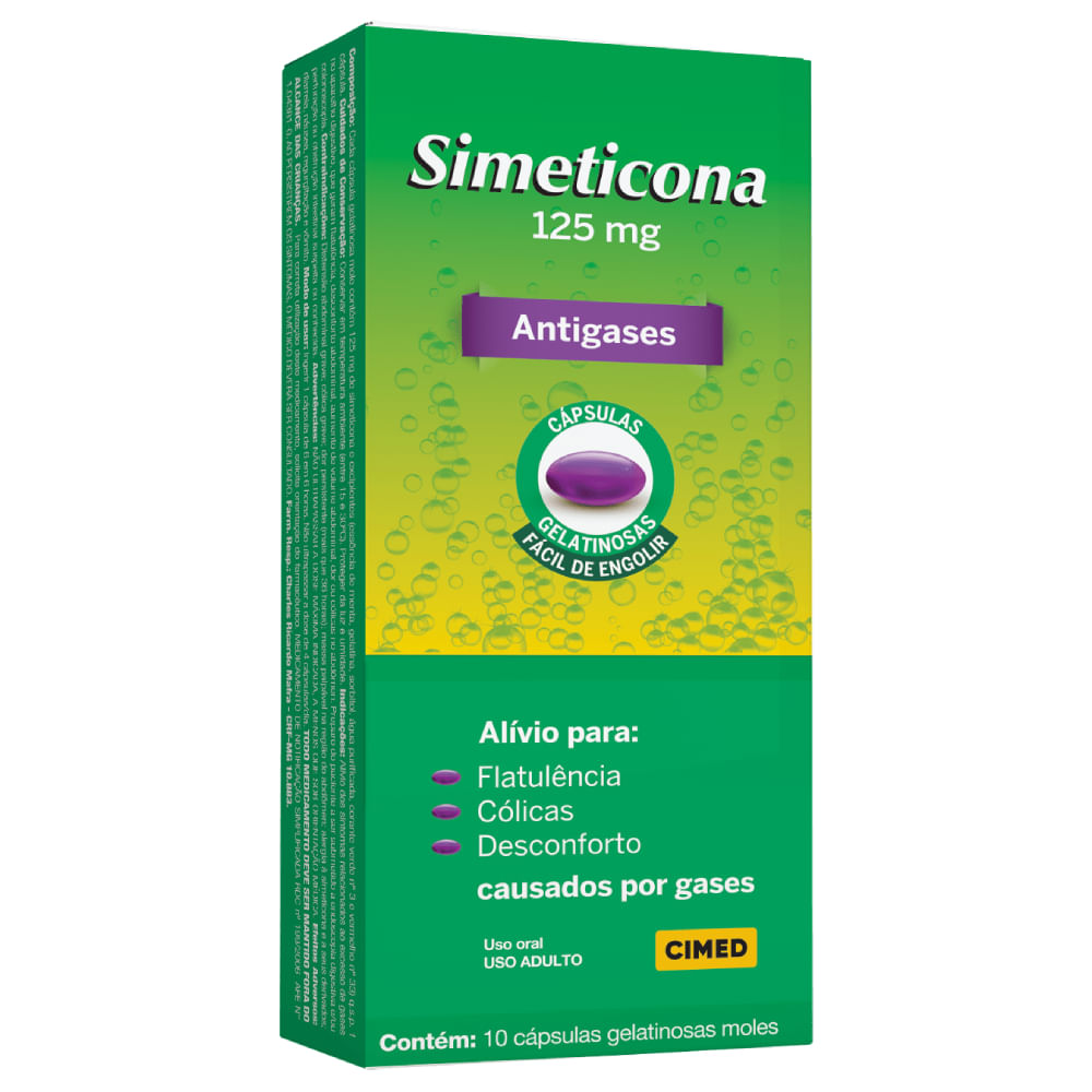 Simeticona 125mg 10 Cápsulas Gelatinosas Cimed