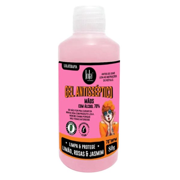Álcool Em Gel 70% Lola Cosmetics Extrato De Limão, Rosas E Jasmin 80g