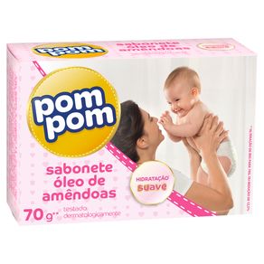 Sabonete Em Barra Infantil Pom Pom Óleo De Amêndoas 70G