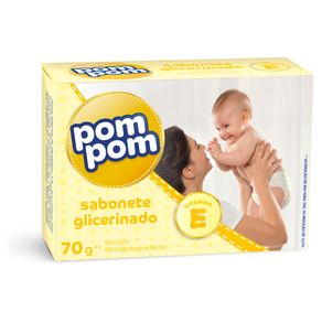 Sabonete Em Barra Infantil Pom Pom Glicerinado 70G