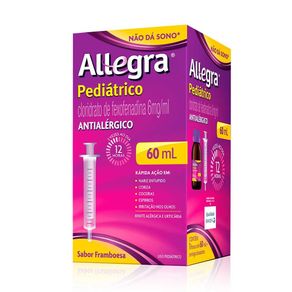 Antialérgico Allegra Pediátrico 6Mg/Ml Suspensão Oral 60Ml Allegra Pediátrico Framboesa Suspensão Oral 60Ml