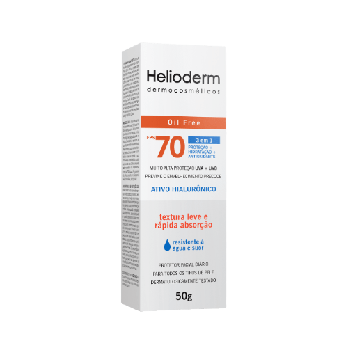 Protetor Facial Helioderm Oil Free Fps70 Sem Cor 50g