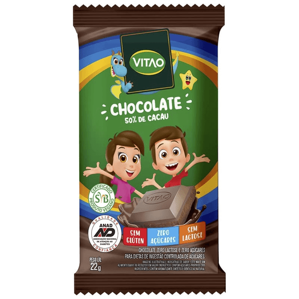 Chocolate Sem Lactose Kids Zero 22g Vitao