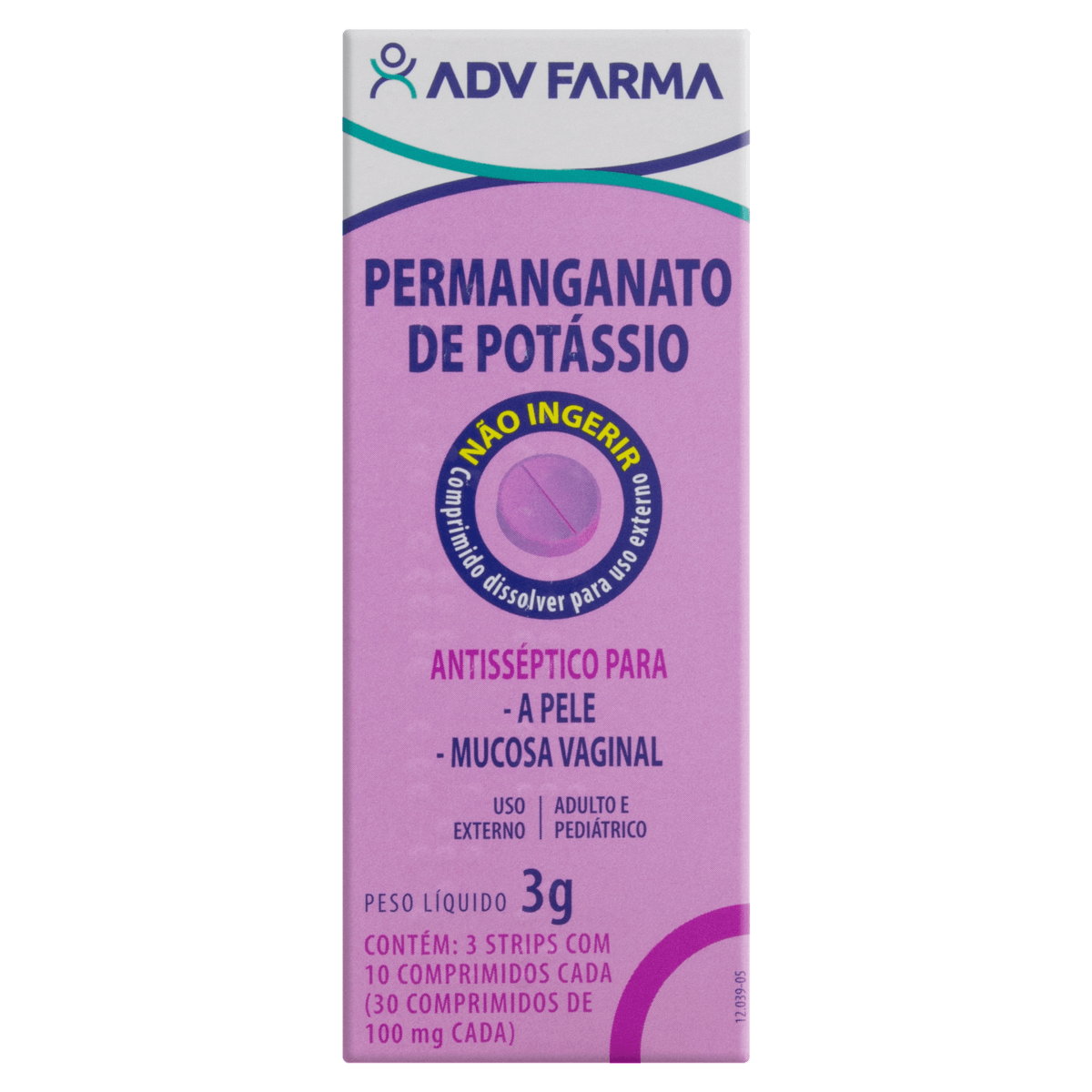 Permanganato De Potássio 100mg 30 Comprimidos