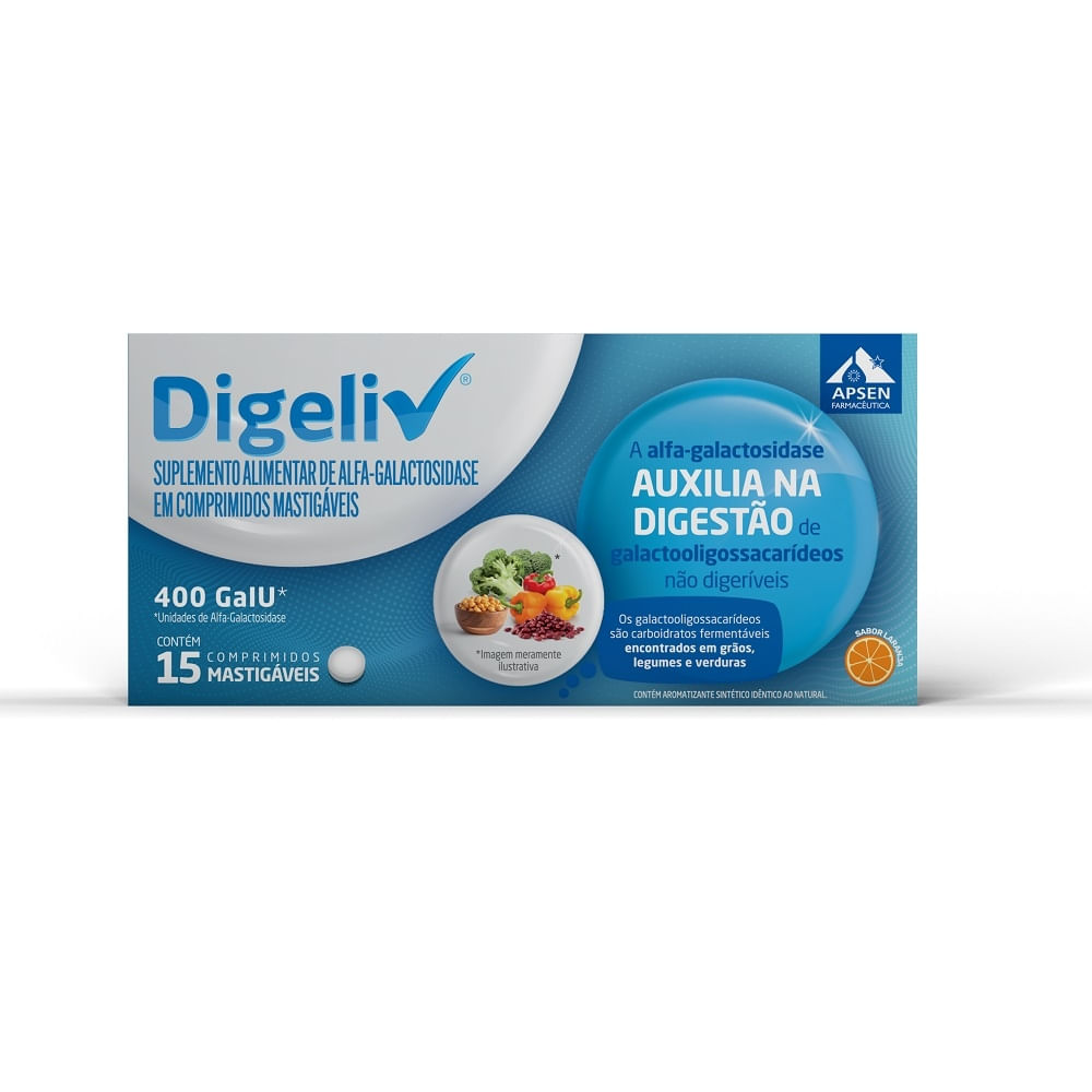 Digeliv 400fcc 30 Comprimidos Mastigavel