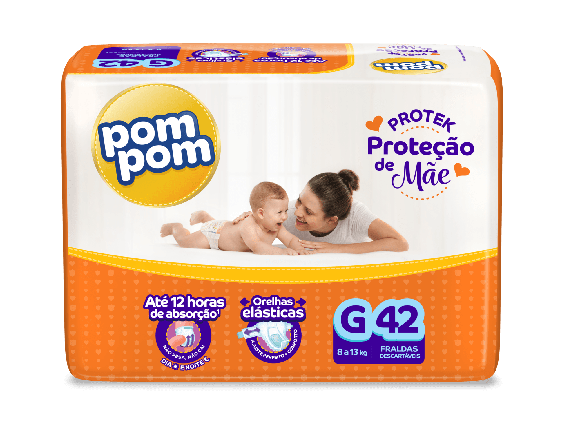 Fralda Derma Protek Mega Pom Pom G 42 Unidades
