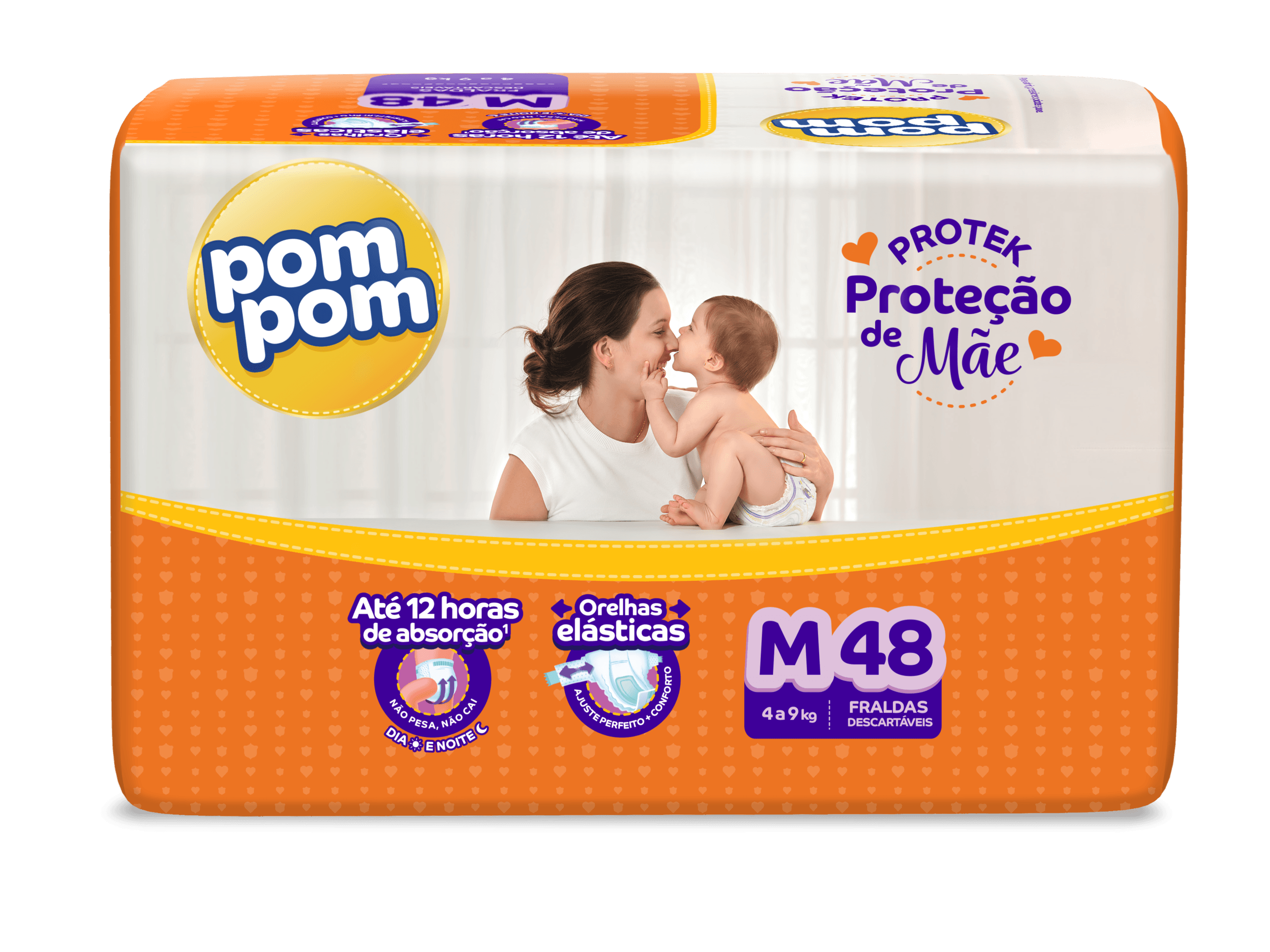 Fralda Derma Protek Mega Pom Pom M 48 Unidades