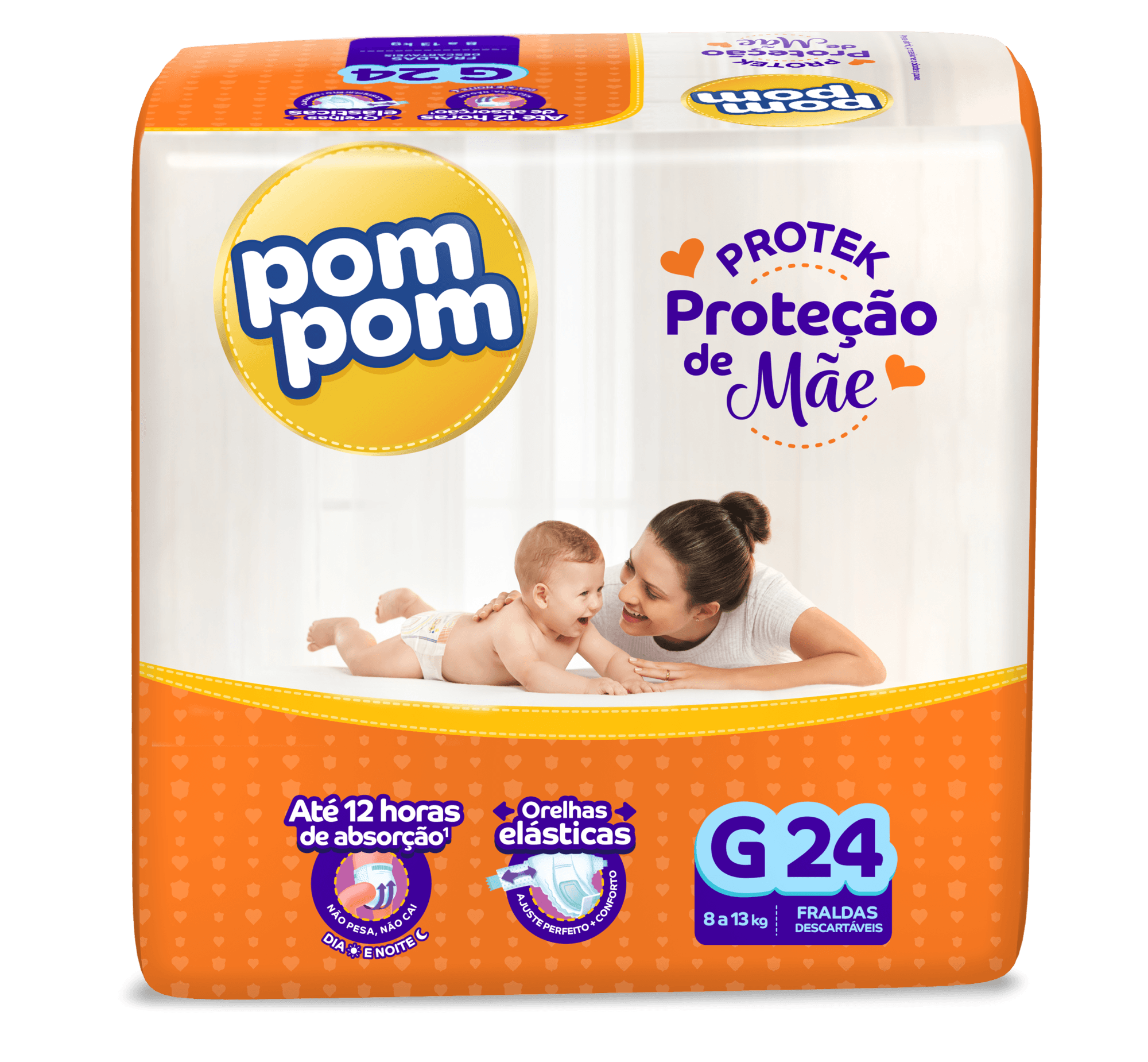 Fralda Pom Pom Derma Protek G 24 Unidades
