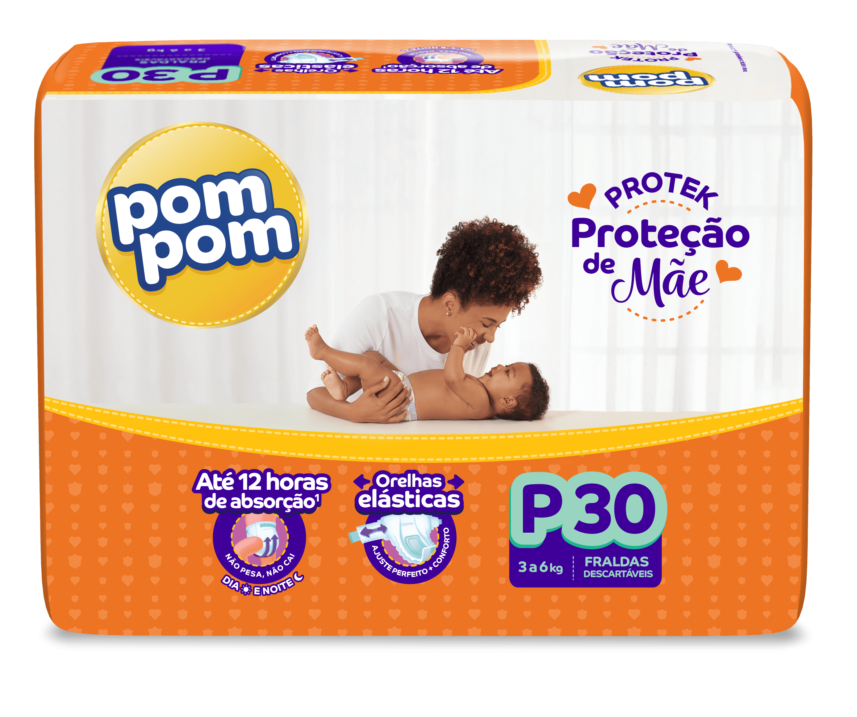 Fralda Pom Pom Derma Protek P 30 Unidades