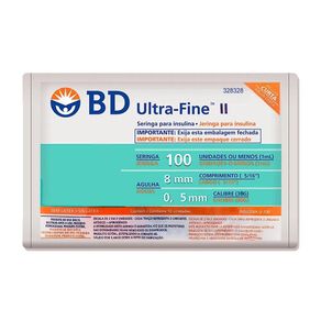 Seringa Para Insulina Bd Ultra-Fine Ii 100U Com Agulha 8 X 0,3Mm 10 Unidades De 1Ml preço