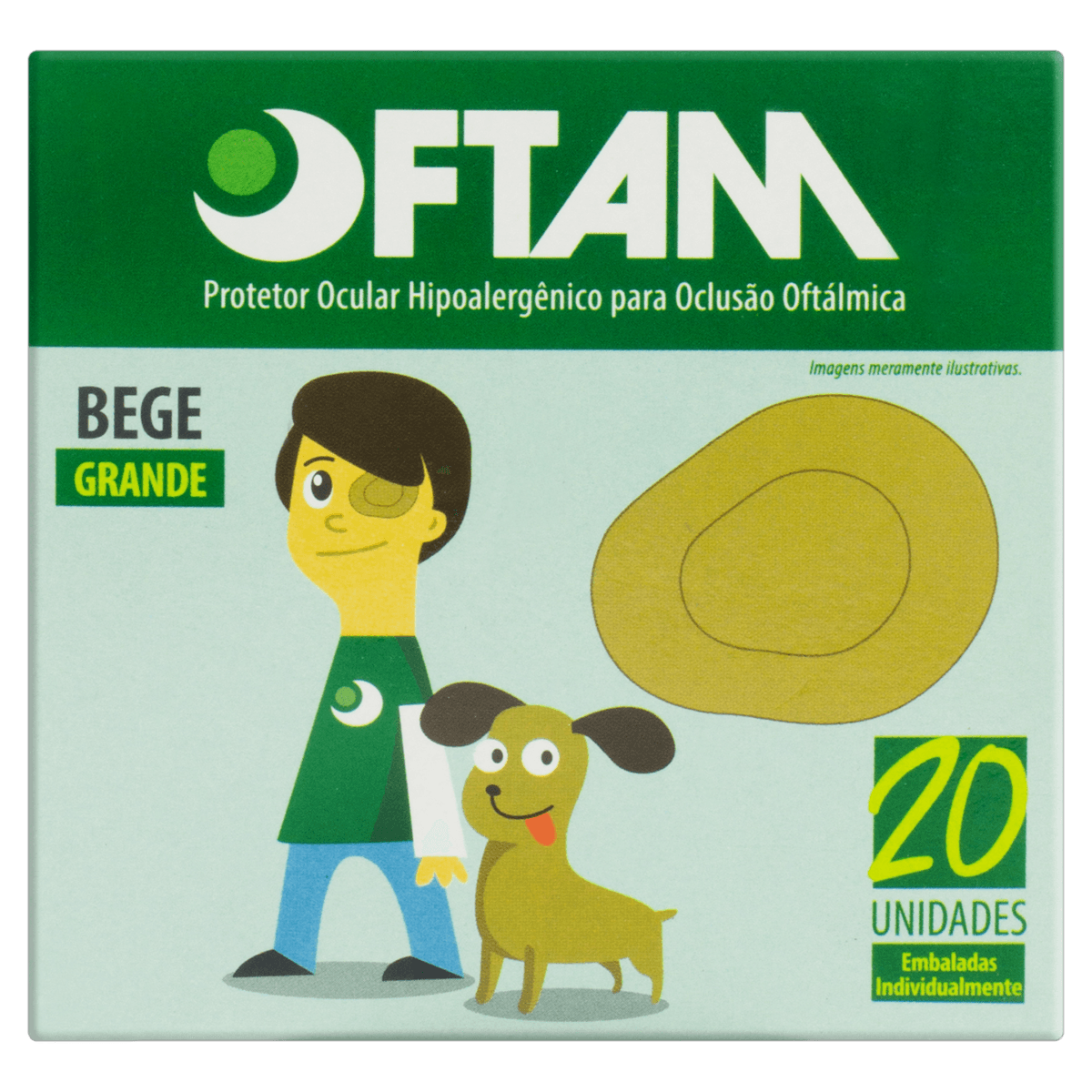 Protetor Ocular Oftam Bege Grande 20 Unidades