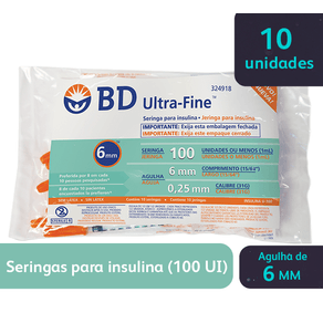 Seringa De Insulina Ultra-Fine 6Mm 0.25 10 Unidades preço