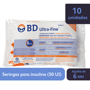 Seringa De Insulina Ultra-Fine 6Mm 0.25 10 Unidades preço