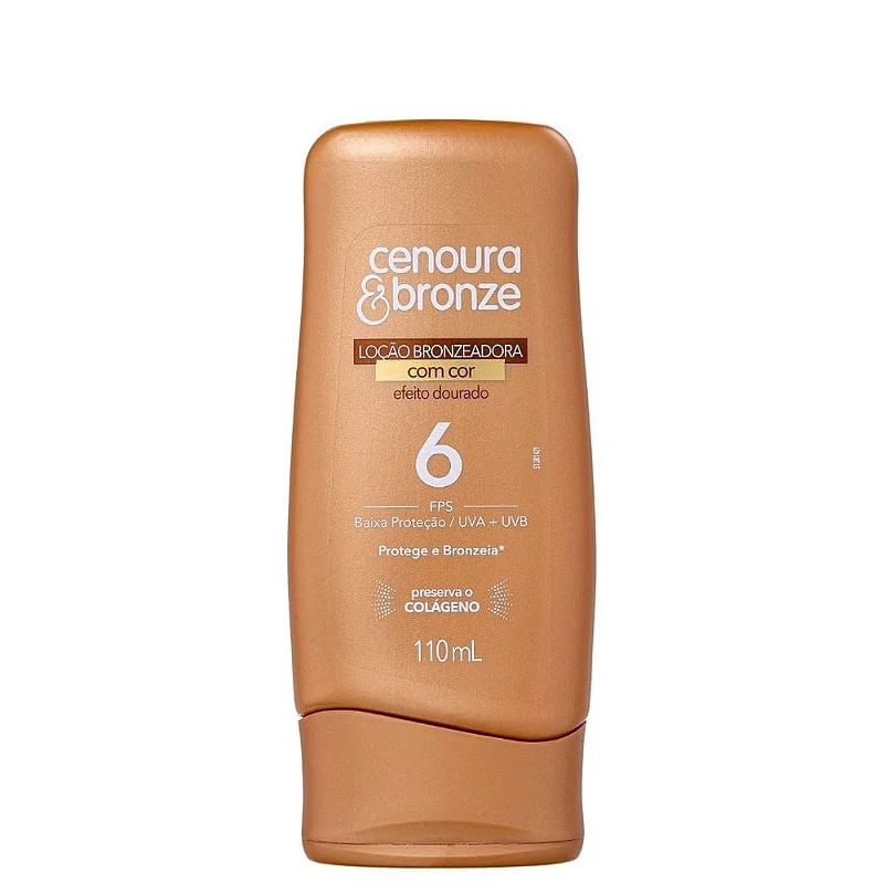 Loção Bronzeadora Cenoura & Bronze Efeito Dourado Fps6 110ml