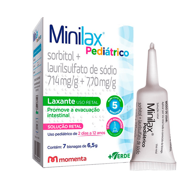 Minilax Pediátrico Solução Retal 7 Bisnagas De 6,5g