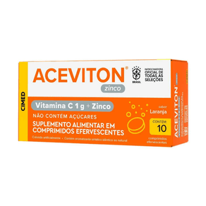 Aceviton Zinco Laranja 10 Comprimidos Efervescentes